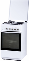 Плита Комбинированная Flama L FK 2212 W белый (металлическая крышка) реш.сталь