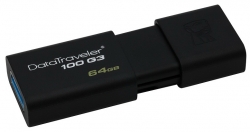 Флеш Диск Kingston 64Gb DT 100 G3 DT100G3/64GB USB3.0 черный