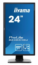 Монитор Iiyama 24 ProLite B2483HSU-B1DP черный TN+film LED 2ms 16:9 DVI M/M матовая HAS Pivot 250cd 170гр/160гр 1920x1080 D-Sub DisplayPort FHD USB 5.