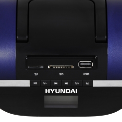 Аудиомагнитола Hyundai H-PAS220 черный/синий