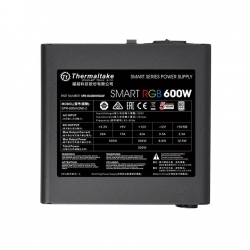 Блок питания Thermaltake ATX 600W Smart RGB 600 80+ (24+4+4pin) APFC 120mm fan color LED 5xSATA RTL