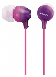 Наушники вкладыши Sony MDR-EX15LP 1.2м фиолетовый проводные (в ушной раковине)