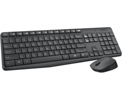 Клавиатура + мышь Logitech MK235 серый беспроводная