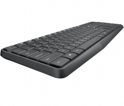 Клавиатура + мышь Logitech MK235 серый беспроводная
