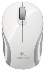 Мышь Logitech Mini M187 белый/серый оптическая (1000dpi) беспроводная USB для ноутбука (2but)