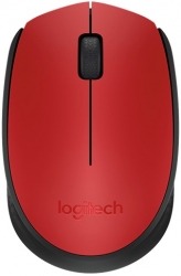 Мышь Logitech M171 красный/черный оптическая (1000dpi) беспроводная USB (2but)