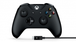 Геймпад Microsoft Xbox One + Cable for Windows черный USB Беспроводной виброотдача обратная связь