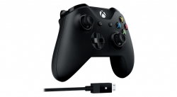 Геймпад Microsoft Xbox One + Cable for Windows черный USB Беспроводной виброотдача обратная связь