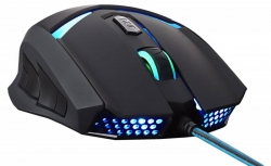 Мышь Oklick 745G LEGACY черный/голубой проводная