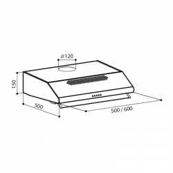 Вытяжка козырьковая Lex SIMPLE 2M 600 белый