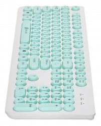 Клавиатура Oklick 400MR белый/мятный
