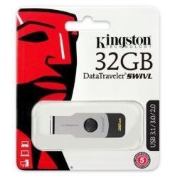 Флеш Диск Kingston 32Gb DT DTSWIVL/32GB USB3.0 серебристый/черный