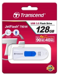 Флеш Диск Transcend 128Gb Jetflash 790 TS128GJF790W белый