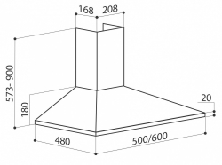 Вытяжка каминная Lex Basic 600 бежевый