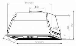 Вытяжка встраиваемая Lex GS Bloc P 600 нержавеющая сталь