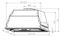 Вытяжка встраиваемая Lex GS Bloc P 600 слоновая кость