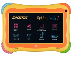 Планшет Digma Optima Kids 7 RK3126C (1.2) 4C/RAM1Gb/ROM16Gb 7 IPS 1024x600/Android 8.1/разноцветный/2Mpix/0.3Mpix/BT/GPS/WiFi/Touch/microSD 64Gb/minUS
