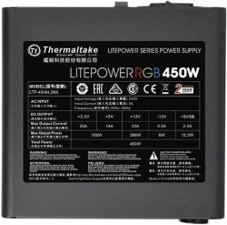 Блок питания Thermaltake Litepower RGB 450 (24+4+4pin) APFC PPFC 120mm fan color LED 4xSATA RTL