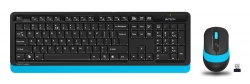 Клавиатура + мышь A4Tech FG1010 черный/синий беспроводная