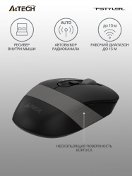 Мышь A4Tech FG10 черный/серый беспроводная