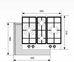 Газовая варочная поверхность Lex GVE 6043 C IV Light слоновая кость