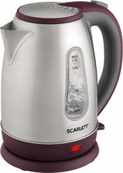Чайник электрический Scarlett SC-EK21S89 нержавеющая сталь/бордовый