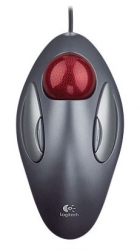 Трекбол Logitech Marble серый/серебристый/красный