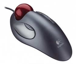 Трекбол Logitech Marble серый/серебристый/красный