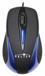 Мышь Oklick 235M черный/синий оптическая (800dpi) USB (2but)