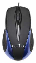 Мышь Oklick 235M черный/синий оптическая (800dpi) USB (2but)