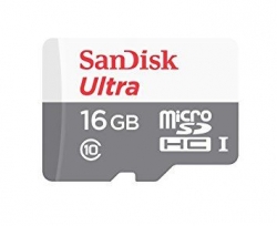 Карта памяти MicroSDHC Sandisk 16Gb Ultra Class 10 SDSQUNS-016G-GN3MA 