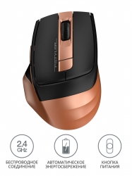 Мышь A4Tech Fstyler FG35 золотистый/черный беспроводная