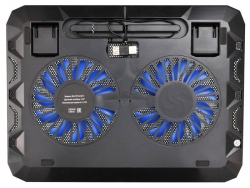 Подставка для ноутбука Buro BU-LCP156-B214 15.6&quot358x270x21мм 1xUSB 2x 140ммFAN 597г металлическая сетка, пластик черный