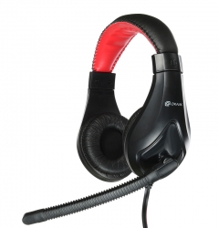 Наушники с микрофоном Oklick HS-L100 черный/красный 