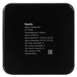 Мобильный аккумулятор Buro HG8000-WCH черный