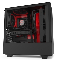 Корпус NZXT H510 CA-H510i-BR черный/красный без БП ATX 2x120mm 1xUSB3.0 1xUSB3.1 audio bott PSU