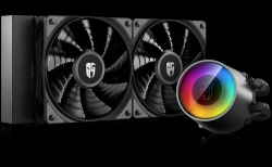 Устройство охлаждения(кулер) Deepcool Watercooler CASTLE 240 V2 Soc-FM2+/AM2+/AM3+/AM4/1150/1151/1155/2011/ 4-pin 18-30dB Al 250W 1396gr LED Ret
