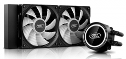 Устройство охлаждения(кулер) Deepcool Watercooler GAMMAXX L240T WHITE Soc-FM2+/AM2+/AM3+/AM4/1150/1151/1155/2011/ 4-pin 18-30dB Al 200W 1238gr LED Ret