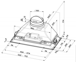Вытяжка встраиваемая Faber Inca Plus HCS LED X A70 FB нержавеющая сталь