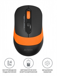 Мышь A4Tech Fstyler FG10S черный/оранжевый беспроводная