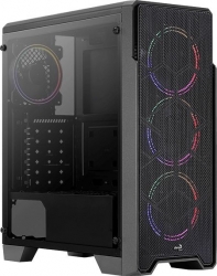 Корпус Aerocool Ore Saturn FRGB-G-BK-v1 черный без БП ATX 4x120mm 2xUSB2.0 1xUSB3.0 audio bott PSU