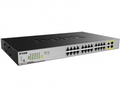 Коммутатор D-Link DGS-1026MP/A1A 24G 24PoE неуправляемый