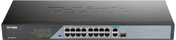 Коммутатор D-Link DSS-100E-18P/A1A 16x100Mb 1G 16PoE 230W неуправляемый
