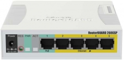 Коммутатор MikroTik RB260GSP 5G 1SFP 5PoE управляемый