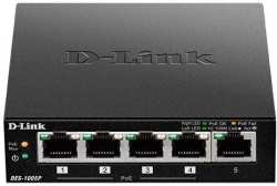Коммутатор D-Link DES-1005P/B1A 5x100Mb 4PoE 60W неуправляемый
