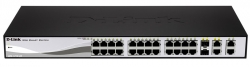 Коммутатор D-Link DES-1210-28/C1A 24x100Mb 4G настраиваемый