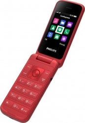 Мобильный телефон Philips E255 Xenium 32Mb красный раскладной 2Sim 2.4 240x320 0.3Mpix GSM900/1800 GSM1900 MP3 FM microSD max32Gb