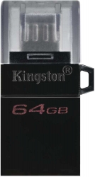 Флеш Диск Kingston 64Gb DT microDuo 3 G2 DTDUO3G2/64GB USB3.0 черный