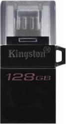 Флеш Диск Kingston 128Gb DT microDuo 3 G2 DTDUO3G2/128GB USB3.0 черный