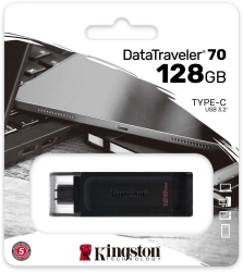 Флеш Диск Kingston 128Gb DataTraveler 70 DT70/128GB USB3.0 черный
